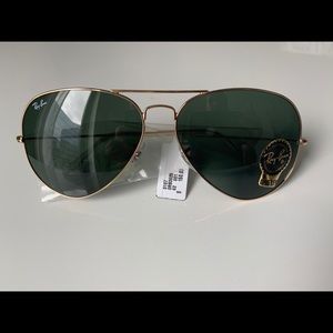 Brand new green and gold ray ban aviators
